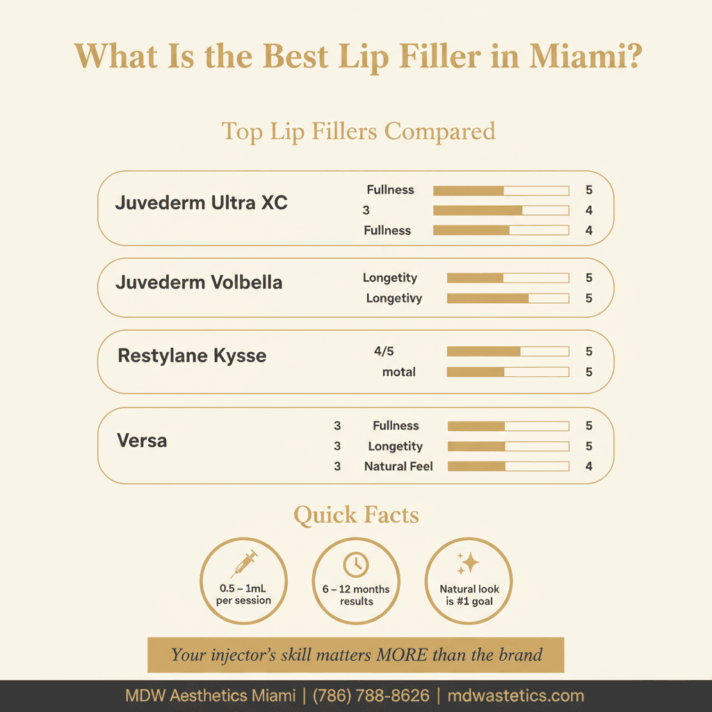 What Is the Best Lip Filler in Miami? — Infographic by MDW Aesthetics Miami