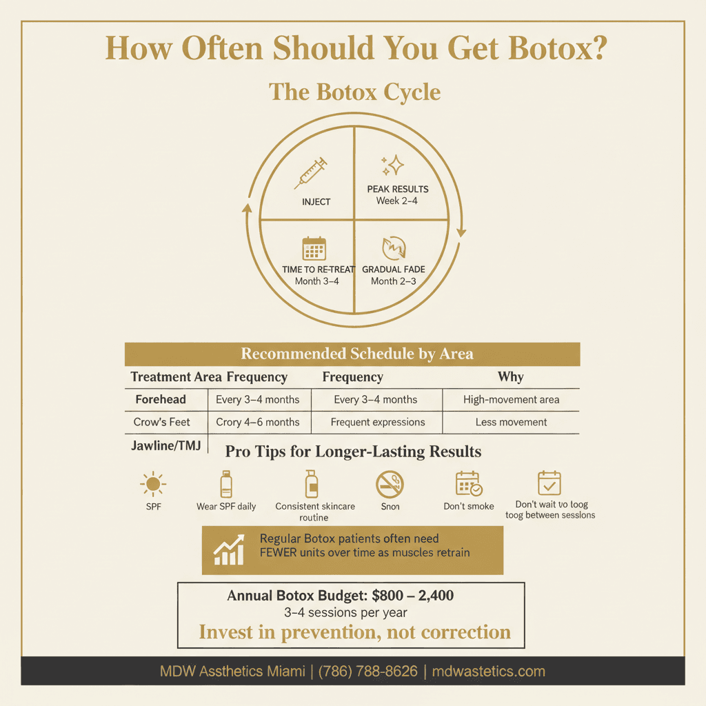 How Often Should You Get Botox in Miami? — Infographic by MDW Aesthetics Miami