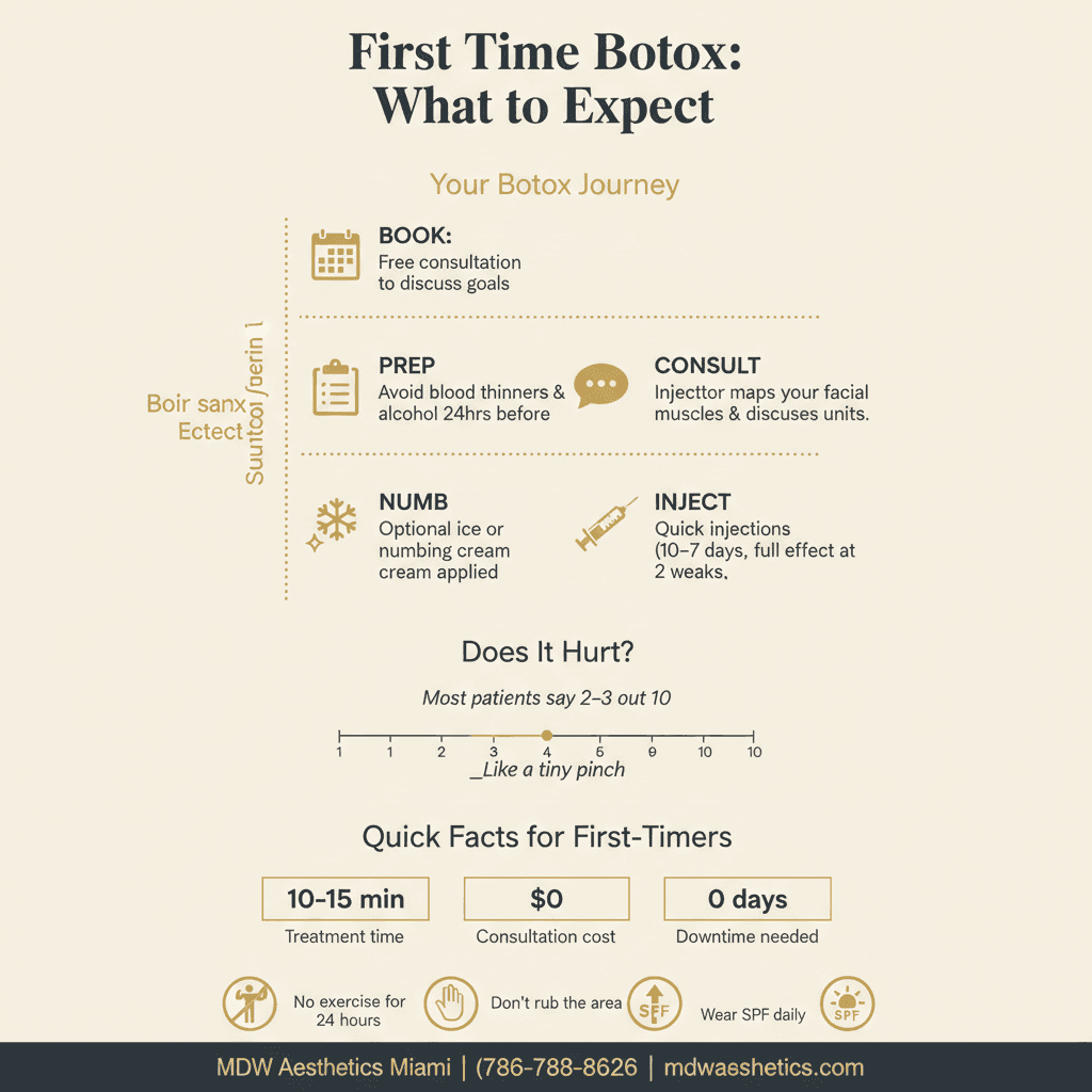 How to Prepare for Your First Botox Appointment in Miami — Infographic by MDW Aesthetics Miami