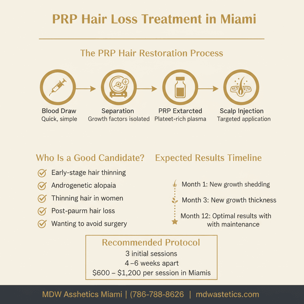 What Is PRP Hair Loss Treatment in Miami? — Infographic by MDW Aesthetics Miami