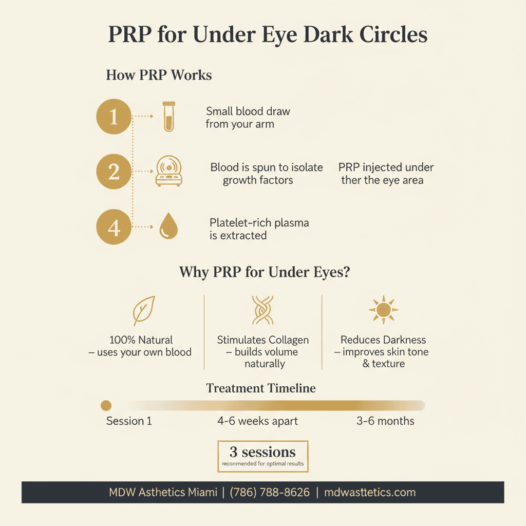 Does PRP Really Work for Under Eye Dark Circles in Miami? — Infographic by MDW Aesthetics Miami