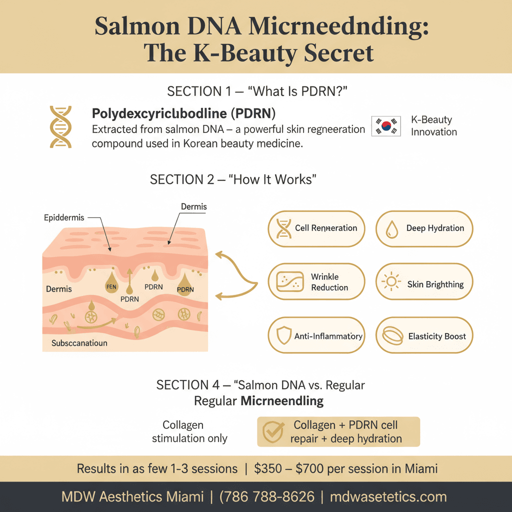 What Is Salmon DNA Microneedling in Miami? — Infographic by MDW Aesthetics Miami